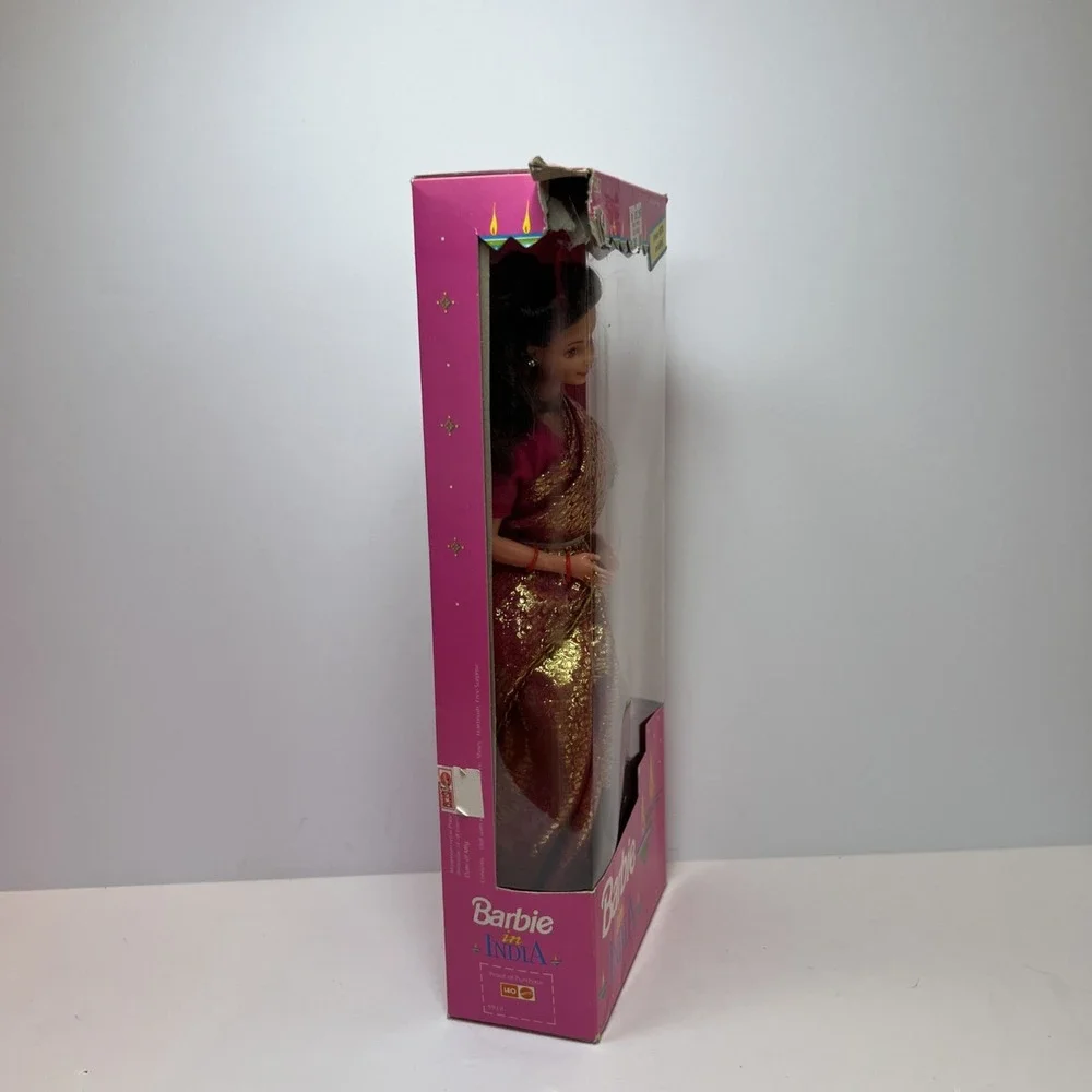1993 Barbie in India Purple Gold Sari Mattel India NIB Vintage Box Damage